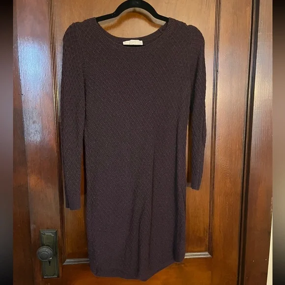 LOFT | Dresses | Loft Mini Bodycon Sweater Dress Purple | Poshmark